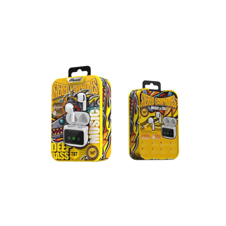 Écouteurs Bluetooth avec Écran FASR T87 - Blanc - Audio Réf. A3403 | Sm