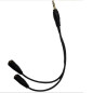 Audio Cable ECO 3.5 mm Male to 2 x 3.5 mm Female – 19.5 cm, Black Audio Cable ECO 3.5 mm Male to 2 x 3.5 mm Female – 19.5 cm, Black