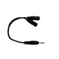 Audio Cable ECO 3.5 mm Male to 2 x 3.5 mm Female – 19.5 cm, Black Audio Cable ECO 3.5 mm Male to 2 x 3.5 mm Female – 19.5 cm, Black