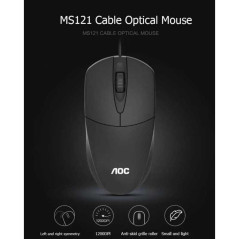 Souris filaire AOC Ms121 USB noire 1200 dpi