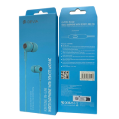 Écouteurs Filaires avec télécommande et micro Jack 3.5mm Devia EM018 -