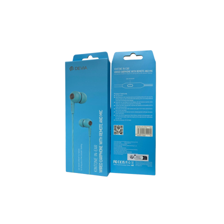 Écouteurs Filaires avec télécommande et micro Jack 3.5mm Devia EM018 -