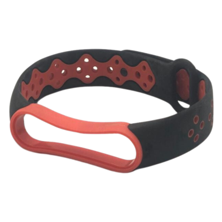 Bracelet pour Montre Mi Smart Band 5/6/7 - Noir/Rouge