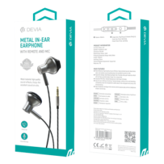 Écouteurs Filaires intra-auriculaires en métal avec télécommande et mi