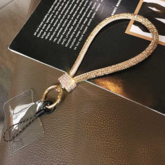Collier téléphone strass or crochet métal | Smarty