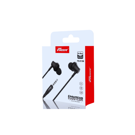 Écouteurs Jack Avec Fil E13N FASR - Noir - Audio Ref A2630 | Smarty Pa