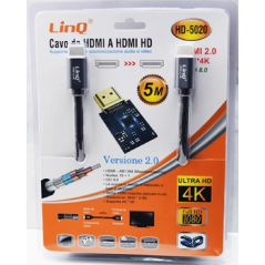 Câble HDMI Mâle / HDMI HD Mâle 5m LinQ HD-502 | Smarty Paris
