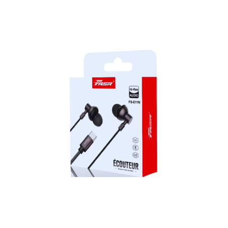 Écouteurs TYPE-C E11N FASR - Noir - Audio Réf. A2622 | Smarty Paris