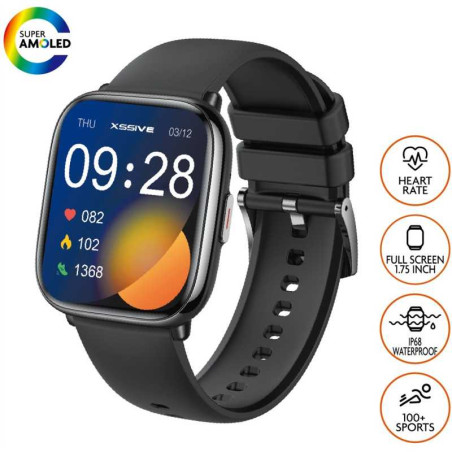 Montre connectée XSSIVE XSS-SW9B – écran HD AMOLED Noir