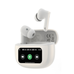 Écouteurs sans fil Bluetooth avec écran Devia ANC TWS Pro3 - Blanc — Devia · Smarty Paris 18e