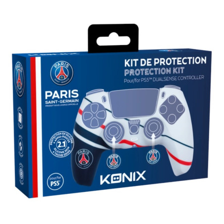 Kit silicone Konix manette PS5 PSG blanc | Smarty