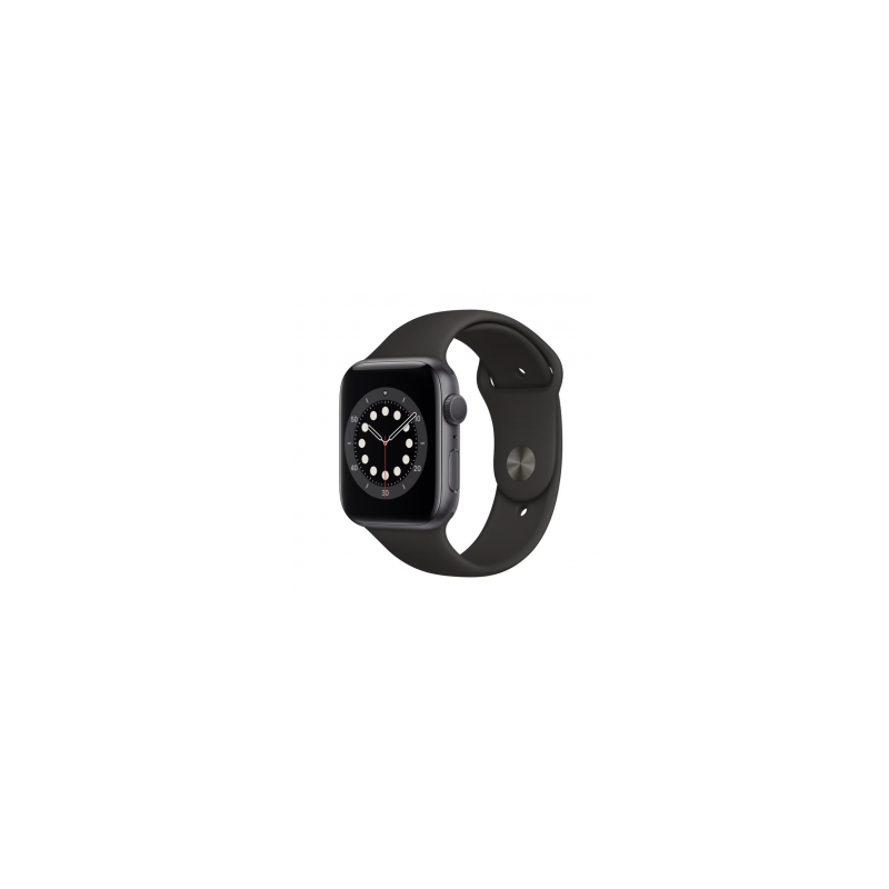 Apple Watch Series 6 Cellulaire 44mm Gris Sidéral Aluminium avec Bracelet Sport Noir - Grade A avec Boîte et Chargeur