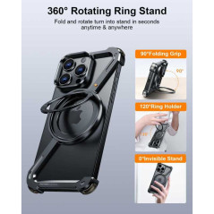 Coque iPhone MagSafe support rotatif métal | Smarty