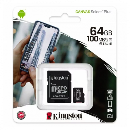 Carte Mémoire Kingston Canvas Select Plus 64 | Smarty Paris 