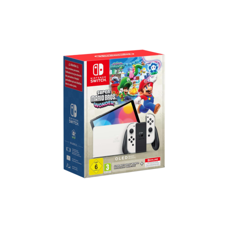 Console Nintendo Switch OLED + Super Mario Wonder + 12 Mois NSO - Gami