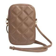 Pochette téléphone Guess Zip Quilted 4G Marron | Smarty