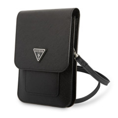 Pochette téléphone Guess Saffiano Triangle Noir | Smarty