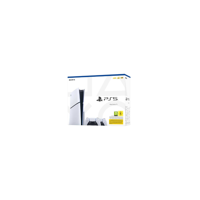 Console Sony PlayStation 5 - PS5 Slim Edition Standard Blanc - 1 To SSD - 4K/8K - HDR avec 2 Manettes Sans Fil SONY Dualsense