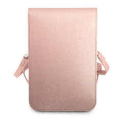 Pochette téléphone Guess Saffiano Triangle Rose | Smarty