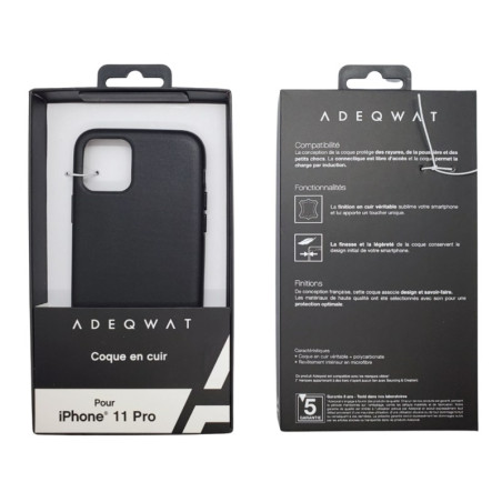 Étui cuir ADEQWAT iPhone 11 Pro Noir | Smarty
