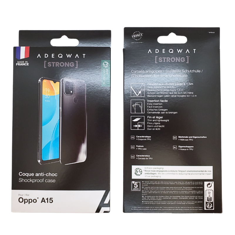 Coque antichoc transparente ADEQWAT Oppo A15 Coque antichoc transparente ADEQWAT Oppo A15