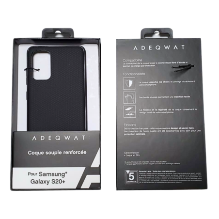Coque souple ADEQWAT Samsung Galaxy S20 Plus – Noir