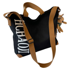 Sac à bandoulière en toile 41*34*11cm - Noir | Smarty Paris 