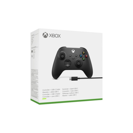 Manette Sans Fil Xbox Série X/S avec Cable PC Microsoft Noir - Gaming