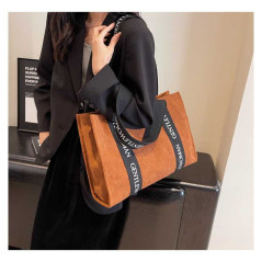 Brown leather tote bag 29x43x14 | Smarty Paris