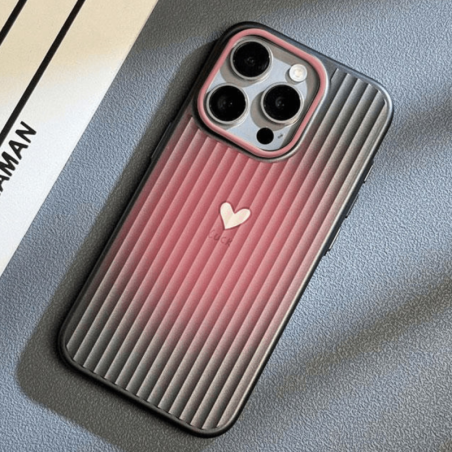Translucent TPU Case ECO – Blurred Heart Gradient Black for iPhone