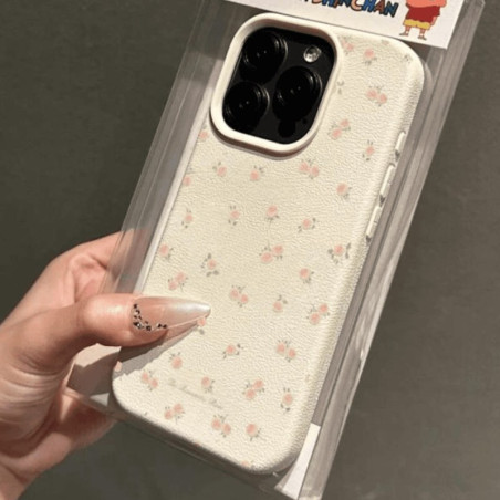Silicone Litchi Texture Case ECO for iPhone – All-Over Floral Pattern