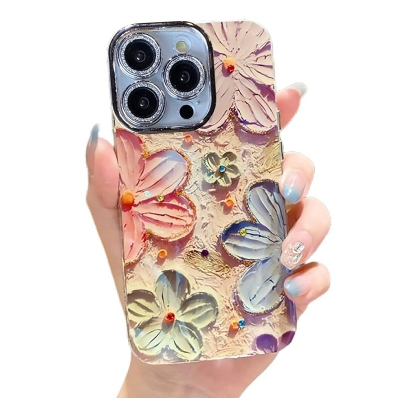 Coque TPU ECO pour iPhone – Fleurs de bégonia colorées, protection lentille
