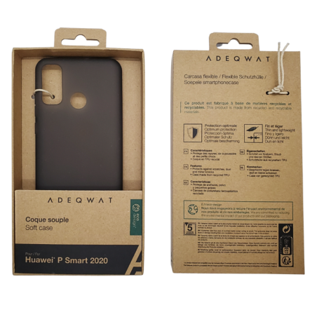 Coque ADEQWAT – Huawei P Smart 2020, Eco Design Noir