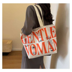 Sac bandoulière toile orange 33x44x13 | Smarty Paris