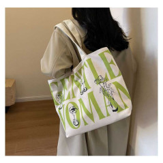 Sac bandoulière toile vert clair 33x44x13 | Smarty