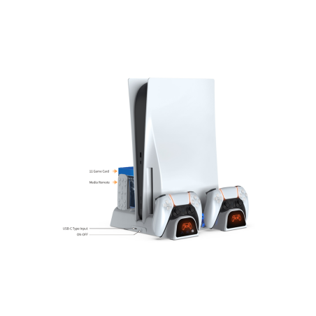 Support de refroidissement, chargement manettes, rangement jeux, lumière d'ambiance PS5/Slim/PRO Dobe TP5-3532D | Smarty Paris