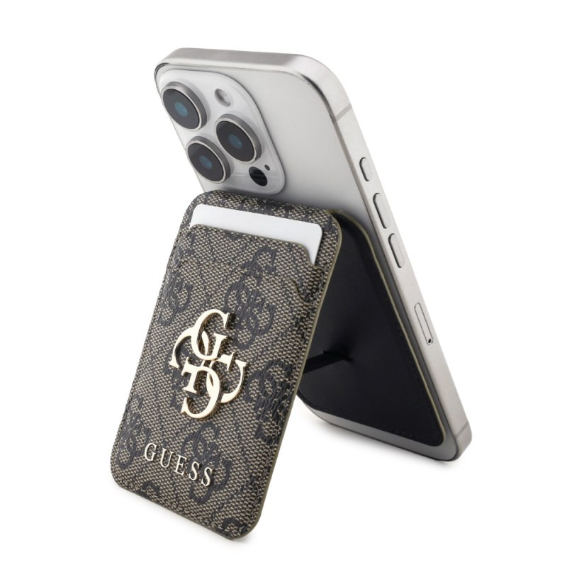GUESS Coque portefeuille iPhone GUWMSHG4BLW – 4G PU MagSafe Marron