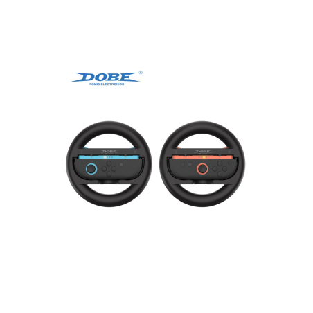 Volant de course Contrôleur Gauche et Droit Joy-Con Volant de direction Grip Holder pour Switch 2 Dobe TNS-3196 - Bleu/Orange | 