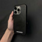 iPhone Case ECO – soft black faux leather minimalist design iPhone Case ECO – soft black faux leather minimalist design