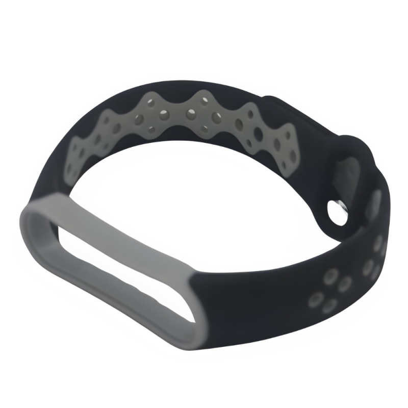 Bracelet de montre ECO pour Xiaomi Mi Smart Band 5/6/7 – Noir/Gris Bracelet de montre ECO pour Xiaomi Mi Smart Band 5/6/7 – Noir/Gris