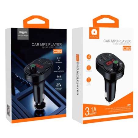 Chargeur Allume-Cigare MP3 + USB 3.1A Noir - | Smarty Paris 