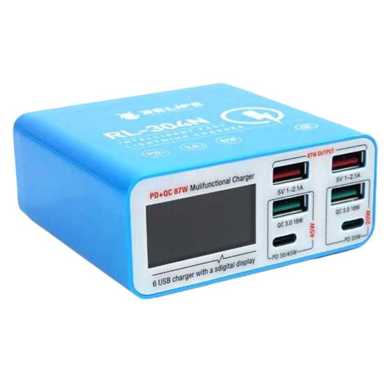 Charger RELIFE RL-304N – 6 ports, digital display Charger RELIFE RL-304N – 6 ports, digital display