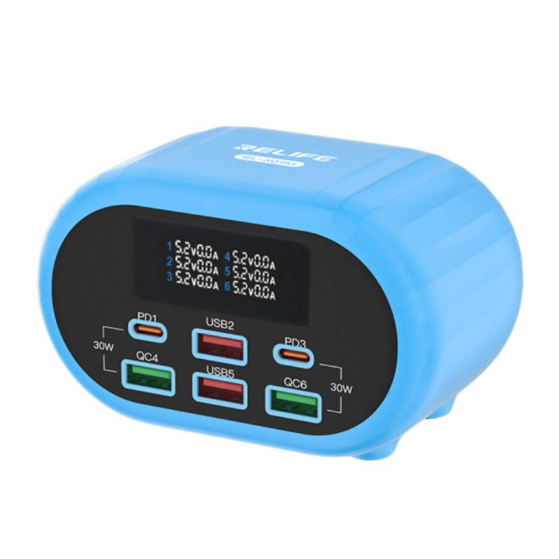Smart Charger Relife RL-309U - 6-port blue Smart Charger Relife RL-309U - 6-port blue