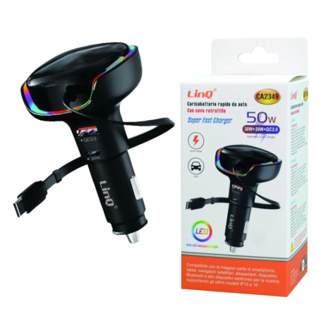 Chargeur Voiture Type-C 20W + USB QC 3.0 avec | Smarty Paris