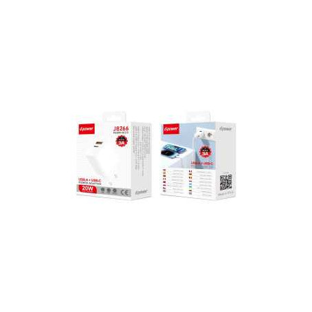 Adaptateur Secteur 20W USB-A + USB-C - D-power J8266 - Informatiques R