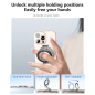 Phone Holder YESIDO C229 – foldable ring, dual-side, strong magnet, black