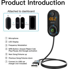 Transmetteur FM voiture Bluetooth XSSIVE XSS-FM11