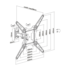 TV Wall Mount SUPSTV017 23-55 in VESA 400×400