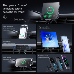 Support voiture X01 charge sans fil 15 W | Smarty