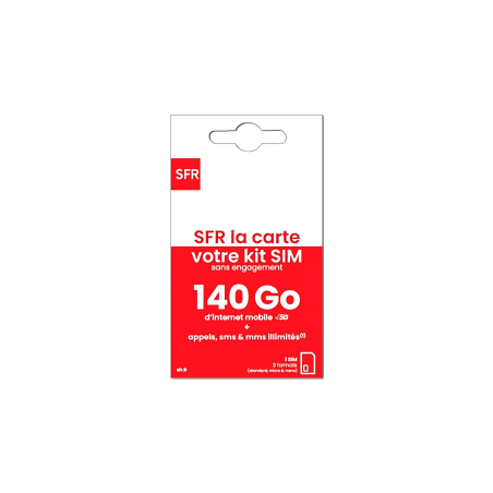 Carte SIM Prépayée SFR La Carte Connect Mobile illimité +140 Go d’Internet 5G sans engagement | Smarty Paris